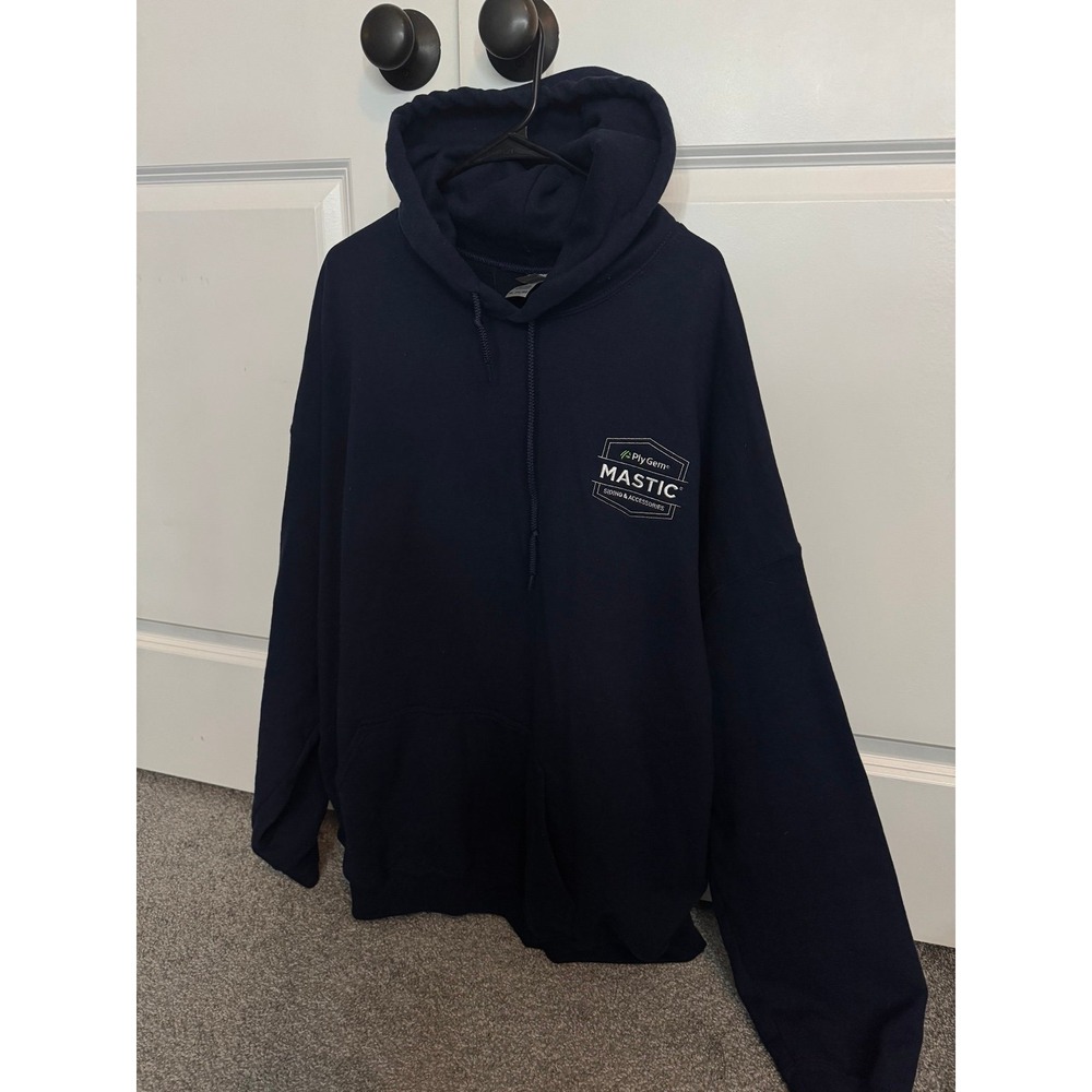 Gildan Mastic Siding & Accessories Navy Blue Pullover Hoodie Mens 3XL